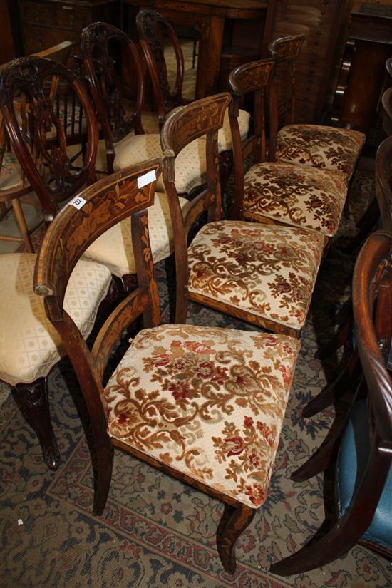 4 Dutch marquetry chairs